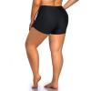 imageHolipick Plus Size Swim Shorts Women High Waisted Bathing Suit Bottoms Tummy Control Swim ShortsBlack