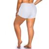 imageHolipick Plus Size Swim Shorts Women High Waisted Bathing Suit Bottoms Tummy Control Swim ShortsWhite