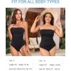 imageHolipick Women Tummy Control One Piece Swimsuits Strapless Bandeau Bathing Suits Slimming Halter SwimwearBlack