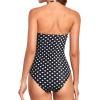 imageHolipick Women Tummy Control One Piece Swimsuits Strapless Bandeau Bathing Suits Slimming Halter SwimwearBlack Dot