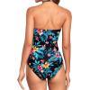 imageHolipick Women Tummy Control One Piece Swimsuits Strapless Bandeau Bathing Suits Slimming Halter SwimwearBlack Green Floral