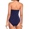 imageHolipick Women Tummy Control One Piece Swimsuits Strapless Bandeau Bathing Suits Slimming Halter SwimwearNavy Blue