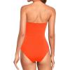 imageHolipick Women Tummy Control One Piece Swimsuits Strapless Bandeau Bathing Suits Slimming Halter SwimwearOrange
