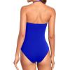imageHolipick Women Tummy Control One Piece Swimsuits Strapless Bandeau Bathing Suits Slimming Halter SwimwearRed White Blue