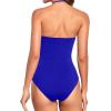 imageHolipick Women Tummy Control One Piece Swimsuits Strapless Bandeau Bathing Suits Slimming Halter SwimwearRoyal Blue