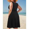 imageHolipick Womens Plus Size Sleeveless V Neck Wrap Sundress Summer Casual Dress with PocketsBlack
