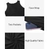 imageHolipick Womens Plus Size Sleeveless V Neck Wrap Sundress Summer Casual Dress with PocketsBlack