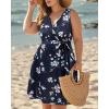 imageHolipick Womens Plus Size Sleeveless V Neck Wrap Sundress Summer Casual Dress with PocketsNavy Floral
