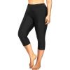 imageHolipick Plus Size Swim Pants for Women Swim Capris High Waisted Swim Leggings UPF 50 Long Swim ShortsBlack