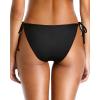 imageHolipick Bikini Bottoms for Women String Bathing Suit Bottom with Moderate Coverage Low Waist Swim BottomBlack