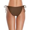 imageHolipick Bikini Bottoms for Women String Bathing Suit Bottom with Moderate Coverage Low Waist Swim BottomBrown