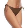 imageHolipick Bikini Bottoms for Women String Bathing Suit Bottom with Moderate Coverage Low Waist Swim BottomBrown