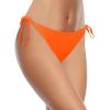 imageHolipick Bikini Bottoms for Women String Bathing Suit Bottom with Moderate Coverage Low Waist Swim BottomNeon Orange