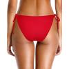 imageHolipick Bikini Bottoms for Women String Bathing Suit Bottom with Moderate Coverage Low Waist Swim BottomRed