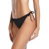 imageHolipick Bikini Bottoms for Women String Bathing Suit Bottom with Moderate Coverage Low Waist Swim BottomRibbed Black