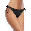 imageHolipick Bikini Bottoms for Women String Bathing Suit Bottom with Moderate Coverage Low Waist Swim BottomRibbed Black