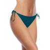 imageHolipick Bikini Bottoms for Women String Bathing Suit Bottom with Moderate Coverage Low Waist Swim BottomTeal