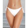 imageHolipick Bikini Bottoms for Women String Bathing Suit Bottom with Moderate Coverage Low Waist Swim BottomWhite