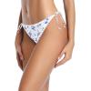 imageHolipick Bikini Bottoms for Women String Bathing Suit Bottom with Moderate Coverage Low Waist Swim BottomWhite and Blue Flower
