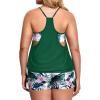 imageHolipick Plus Size Tankini Swimsuit for Women Two Piece Tummy Control Bathing Suit Blouson Tankini Top with ShortsArmy Green