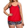 imageHolipick Plus Size Tankini Swimsuit for Women Two Piece Tummy Control Bathing Suit Blouson Tankini Top with ShortsColorful Paisley