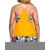 imageHolipick Plus Size Tankini Swimsuit for Women Two Piece Tummy Control Bathing Suit Blouson Tankini Top with ShortsYellow Floral