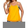 imageHolipick Plus Size Tankini Swimsuit for Women Two Piece Tummy Control Bathing Suit Blouson Tankini Top with ShortsYellow Floral