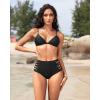 imageHolipick Women High Waisted Bikini Bottoms Tummy Control Swimsuit Bottoms Strappy Swim BottomBlack