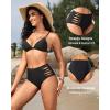 imageHolipick Women High Waisted Bikini Bottoms Tummy Control Swimsuit Bottoms Strappy Swim BottomBlack
