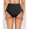 imageHolipick Women High Waisted Bikini Bottoms Tummy Control Swimsuit Bottoms Strappy Swim BottomBlack Tie