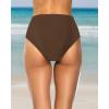 imageHolipick Women High Waisted Bikini Bottoms Tummy Control Swimsuit Bottoms Strappy Swim BottomBrown