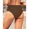 imageHolipick Women High Waisted Bikini Bottoms Tummy Control Swimsuit Bottoms Strappy Swim BottomBrown