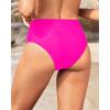 imageHolipick Women High Waisted Bikini Bottoms Tummy Control Swimsuit Bottoms Strappy Swim BottomHot Pink