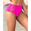 imageHolipick Women High Waisted Bikini Bottoms Tummy Control Swimsuit Bottoms Strappy Swim BottomHot Pink