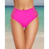 imageHolipick Women High Waisted Bikini Bottoms Tummy Control Swimsuit Bottoms Strappy Swim BottomHot Pink