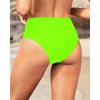 imageHolipick Women High Waisted Bikini Bottoms Tummy Control Swimsuit Bottoms Strappy Swim BottomNeon Green