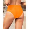 imageHolipick Women High Waisted Bikini Bottoms Tummy Control Swimsuit Bottoms Strappy Swim BottomOrange
