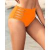imageHolipick Women High Waisted Bikini Bottoms Tummy Control Swimsuit Bottoms Strappy Swim BottomOrange