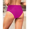 imageHolipick Women High Waisted Bikini Bottoms Tummy Control Swimsuit Bottoms Strappy Swim BottomPurple