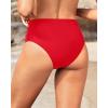imageHolipick Women High Waisted Bikini Bottoms Tummy Control Swimsuit Bottoms Strappy Swim BottomRed