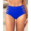 imageHolipick Women High Waisted Bikini Bottoms Tummy Control Swimsuit Bottoms Strappy Swim BottomRoyal Blue