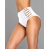 imageHolipick Women High Waisted Bikini Bottoms Tummy Control Swimsuit Bottoms Strappy Swim BottomWhite