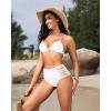 imageHolipick Women High Waisted Bikini Bottoms Tummy Control Swimsuit Bottoms Strappy Swim BottomWhite