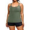 imageHolipick Women Plus Size Tankini Swimsuits Athletic Two Piece Tummy Control Bathing Suits with Drawstring ShortsArmy Green