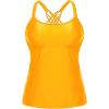 imageHolipick Women Plus Size Tankini Swimsuits Athletic Two Piece Tummy Control Bathing Suits with Drawstring ShortsYellow