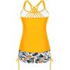 imageHolipick Women Plus Size Tankini Swimsuits Athletic Two Piece Tummy Control Bathing Suits with Drawstring ShortsYellow