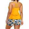 imageHolipick Women Plus Size Tankini Swimsuits Athletic Two Piece Tummy Control Bathing Suits with Drawstring ShortsYellow