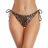 imageHolipick Bikini Bottoms for Women String Bathing Suit Bottom with Moderate Coverage Low Waist Swim BottomLeopard