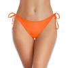 imageHolipick Bikini Bottoms for Women String Bathing Suit Bottom with Moderate Coverage Low Waist Swim BottomNeon Orange