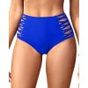 imageHolipick Women High Waisted Bikini Bottoms Tummy Control Swimsuit Bottoms Strappy Swim BottomRoyal Blue